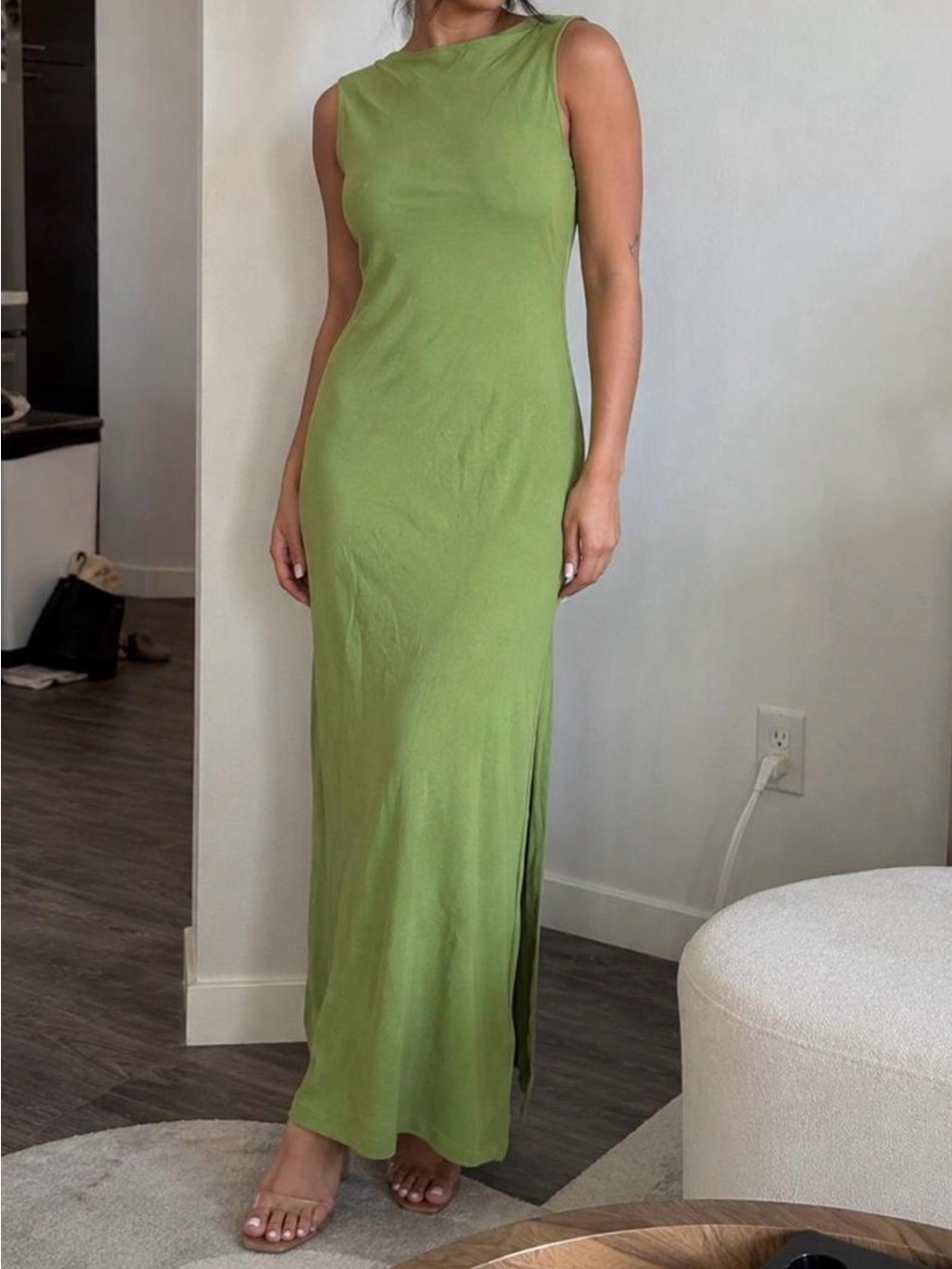 Zara Green Sleeveless Maxi Dress